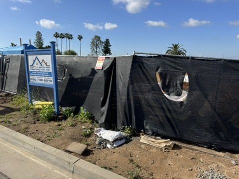 Altadena construction site for residential rebuild with Scott J. Woodland Construction