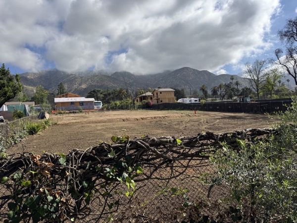 Cleared Altadena lot showing natural grade and topography before pool removal and rough grading