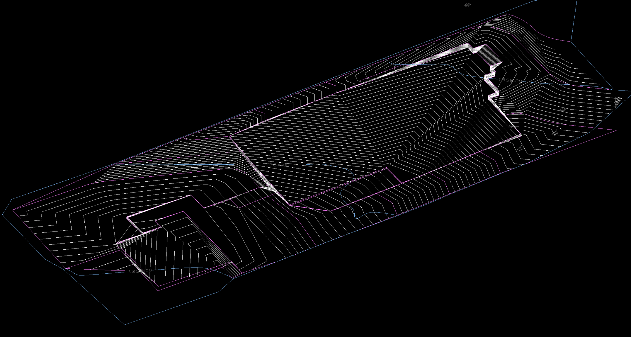 Proposed 3D grading model for Altadena Olive Ave fire rebuild showing building pad and engineered slopes