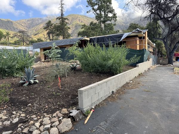 Altadena residential construction with scaffolding after LA County grading plan approval