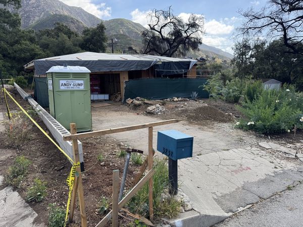 Altadena single-story construction site featuring our drainage design with hydrology report to eliminate sump pump