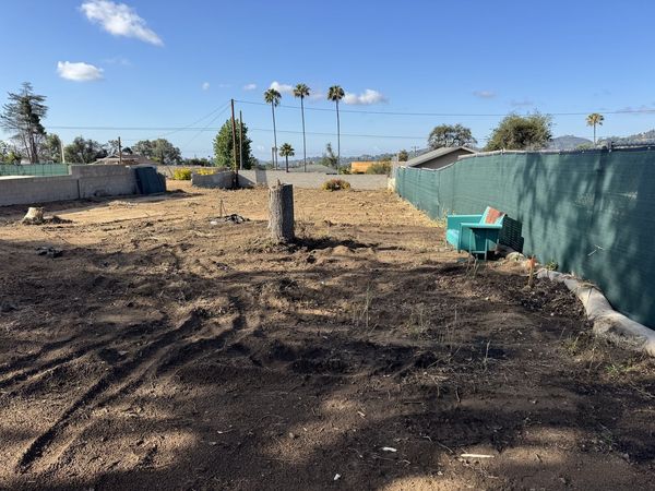 Sloped terrain on Altadena property showing grade variation requiring careful drainage engineering