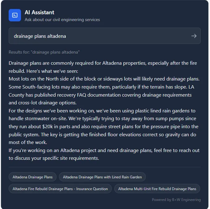 AI Search and Status Monitoring for Civil Engineering