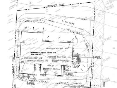 Residential on East Las Flores Drive project in Altadena - Drainage Plans for fire rebuild.