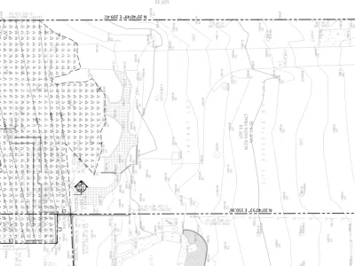 Residential on East Pine Street project in Altadena - Rough Grading Plan for fire rebuild with pool removal and 5:1 slope fill.