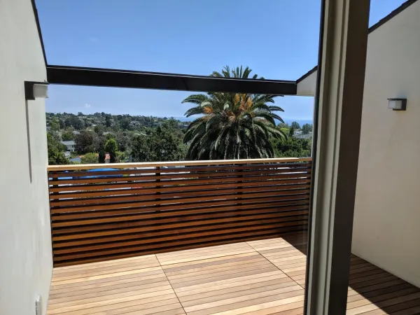 Upper floor balcony with ocean view at Marquez Terrace residence