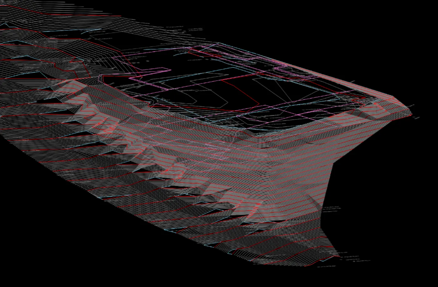 Existing contour map of a cleared Pacific Palisades hillside lot, showing baseline 1-foot elevation contours before grading work begins for a single-family home with a basement