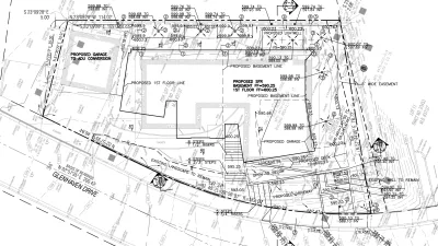 Pacific Palisades Grading Plan: 12% Slope, Basement Level, and Deep Trench Drainage